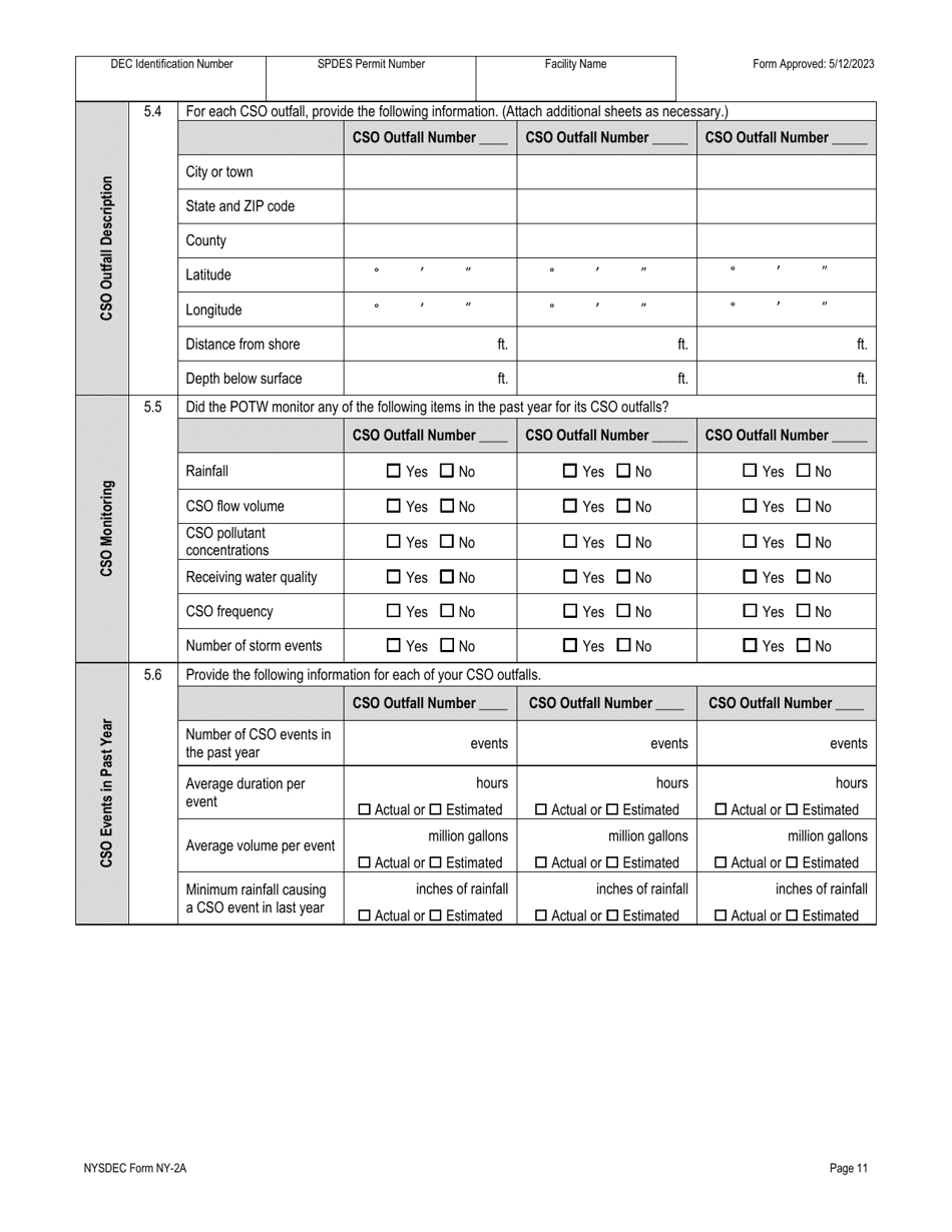 DEC Form NY-2A Application for Spdes Permit to Discharge Wastewater New and Existing Publicly Owned Treatment Works - New York, Page 23