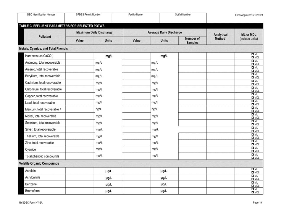 DEC Form NY-2A Application for Spdes Permit to Discharge Wastewater New and Existing Publicly Owned Treatment Works - New York, Page 31