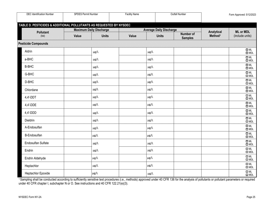 DEC Form NY-2A Application for Spdes Permit to Discharge Wastewater New and Existing Publicly Owned Treatment Works - New York, Page 37