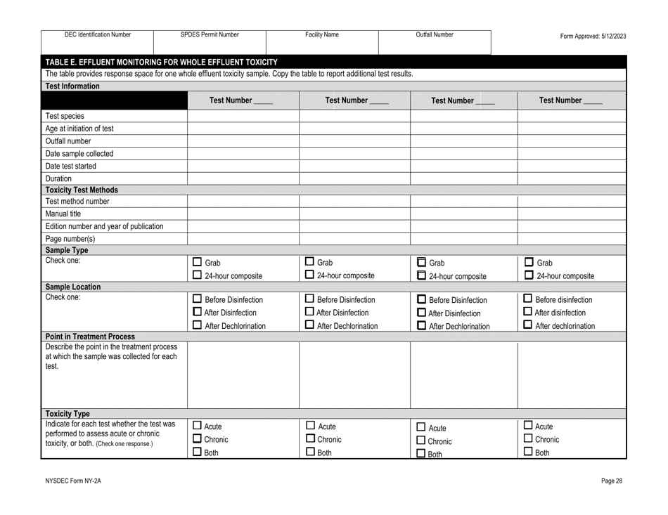 DEC Form NY-2A Application for Spdes Permit to Discharge Wastewater New and Existing Publicly Owned Treatment Works - New York, Page 40