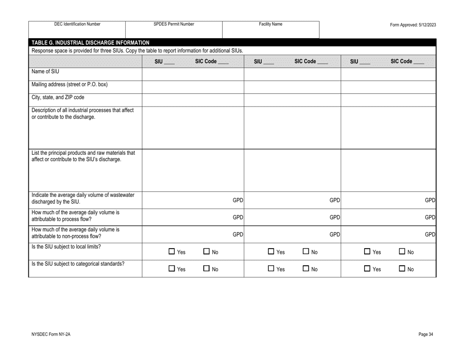 DEC Form NY-2A Application for Spdes Permit to Discharge Wastewater New and Existing Publicly Owned Treatment Works - New York, Page 46