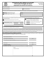Document preview: Formulario CN4401(SP) Autorizacion Para Obtener Y/O Divulgar Informacion Protegida De Salud - Connecticut (Spanish)