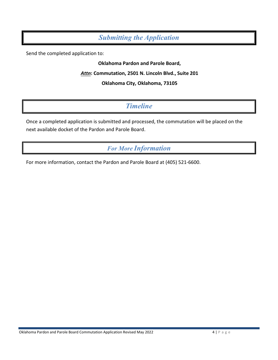 Application for Commutation - Oklahoma, Page 4