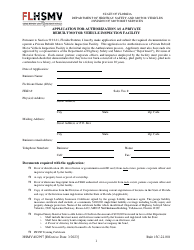 Form HSMV82997 Application for Authorization as a Private Rebuilt Motor Vehicle Inspection Facility - Florida