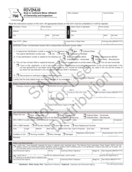 Document preview: Form 798 Boat or Outboard Motor Affidavit of Ownership and Inspection - Sample - Missouri