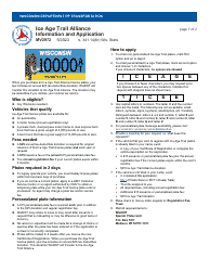 Form MV2972 ICE Age Trail Alliance License Plate Application - Wisconsin