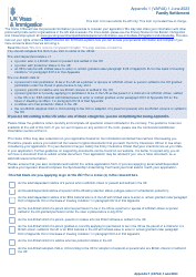 Form VAF4A Appendix 1 Family Settlement Application - United Kingdom