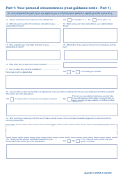 Form VAF4A Appendix 1 Family Settlement Application - United Kingdom, Page 2