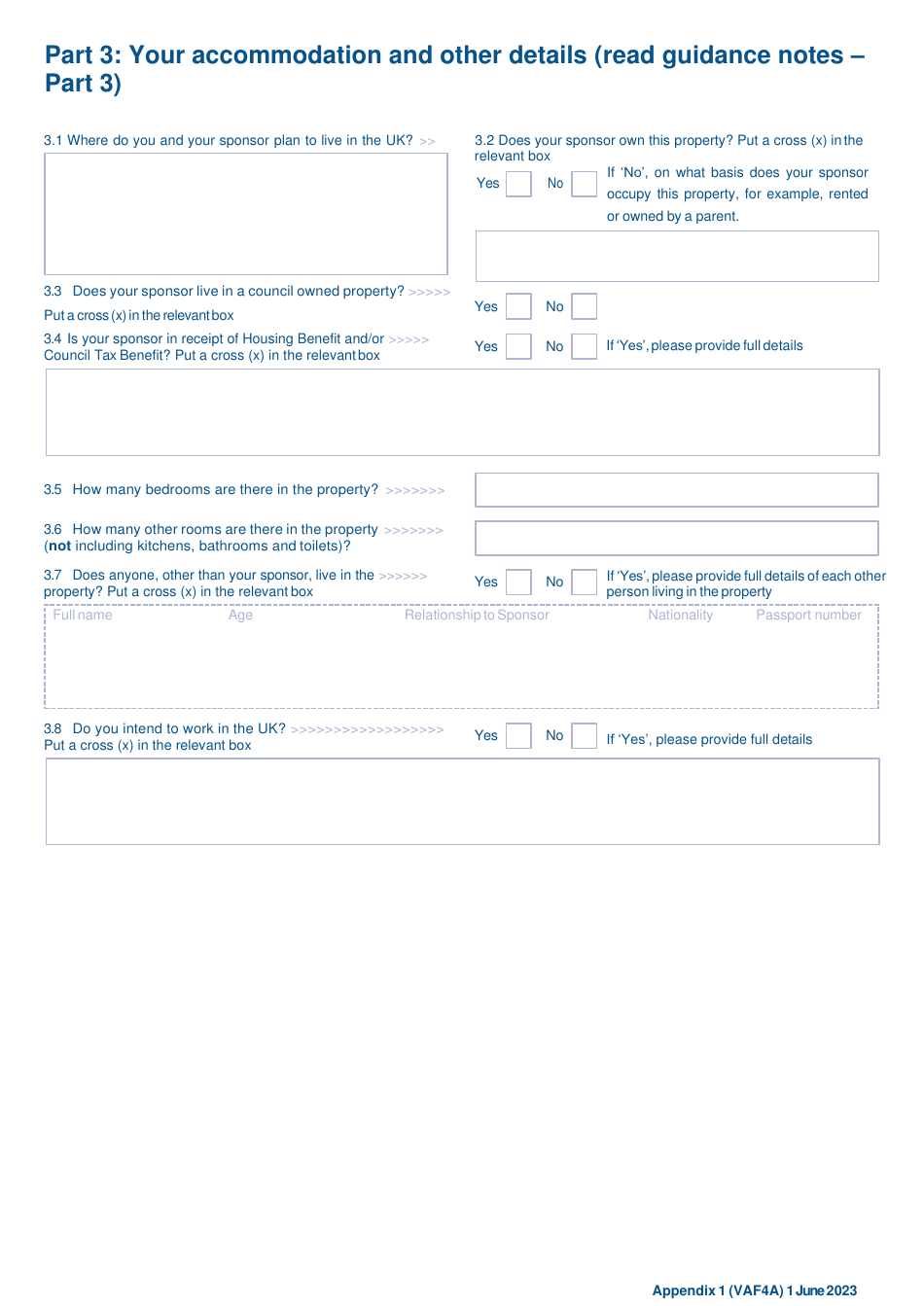 Form VAF4A Appendix 1 Family Settlement Application - United Kingdom, Page 6
