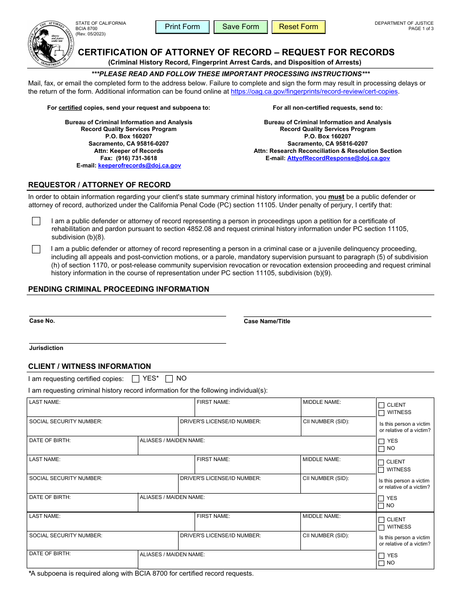 Form BCIA8700 Fill Out Sign Online and Download Fillable PDF