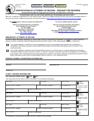 Form BCIA8700 Certification of Attorney of Record - Request for Records - California