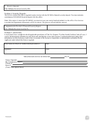 Service Contract Provider Funded Reserve and Security Deposit Financial Security Calculation Form - South Carolina, Page 2