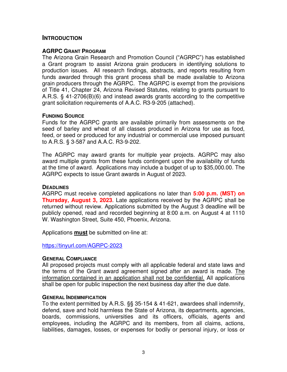 Research Grant Program Application - Arizona, Page 3