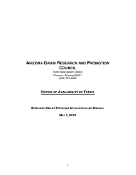 Document preview: Research Grant Program Application - Arizona, 2023