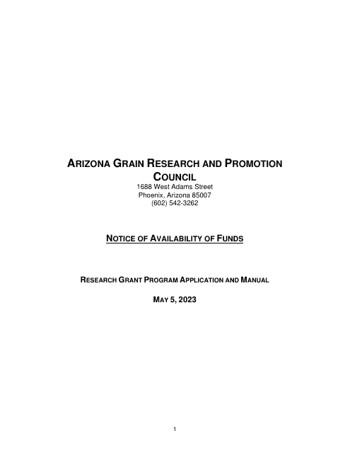 Research Grant Program Application - Arizona, 2023