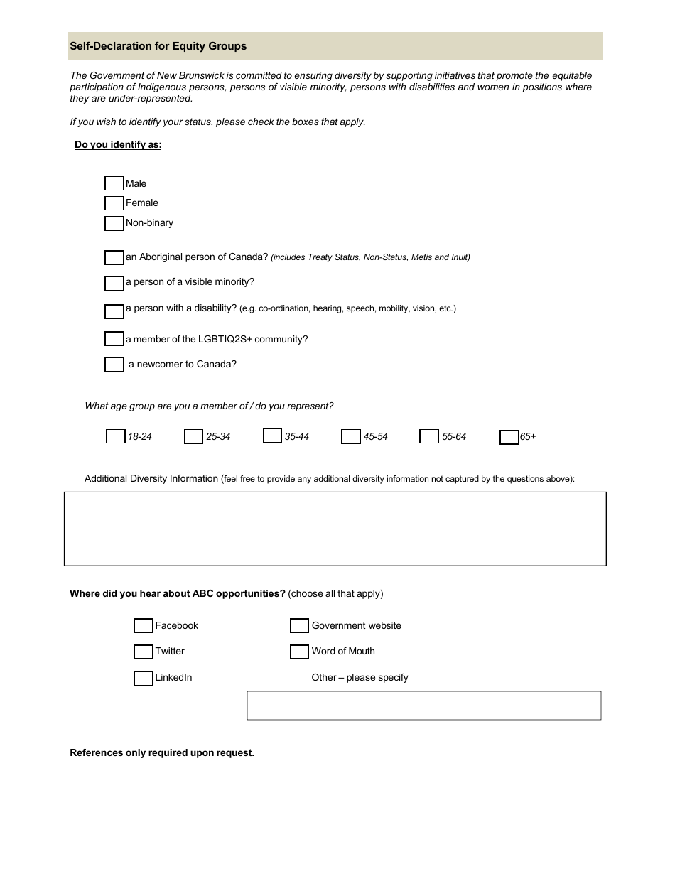 Application Form - New Brunswick, Canada, Page 3