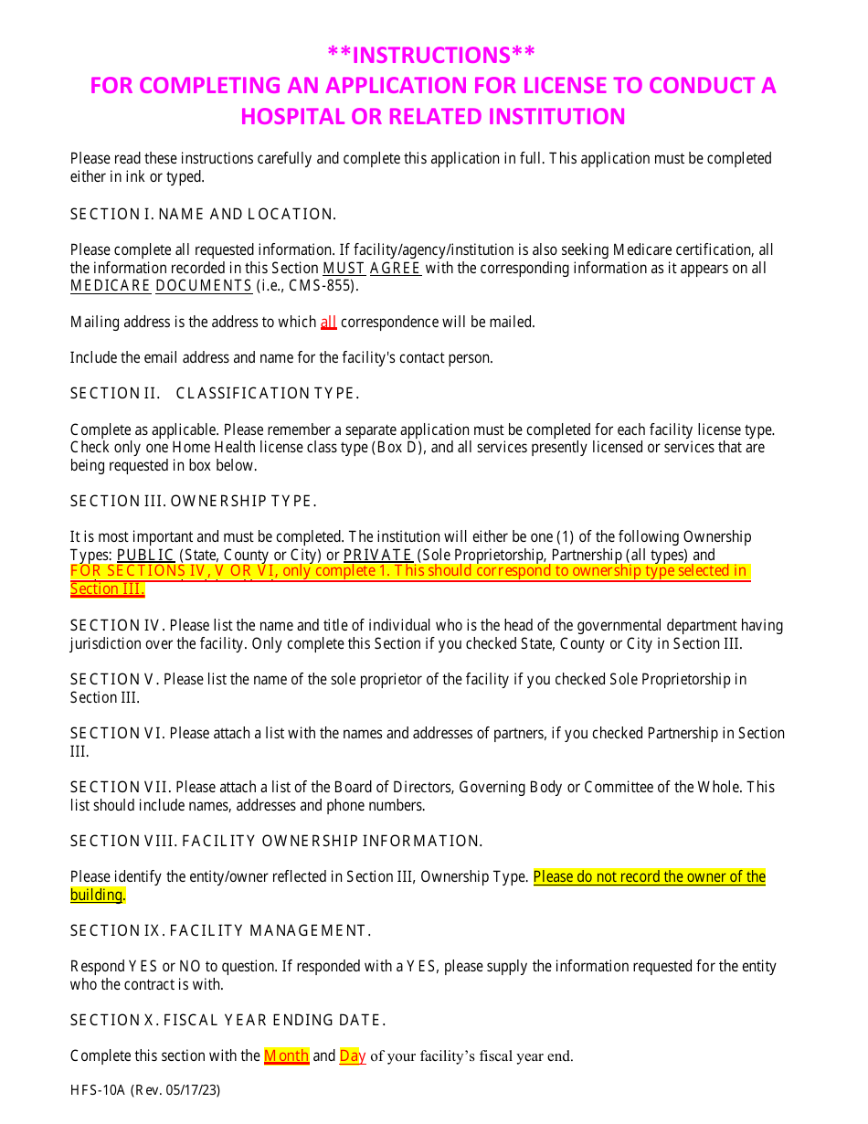 Instructions for Form HFS-9A, HFS-9B - Arkansas, Page 1