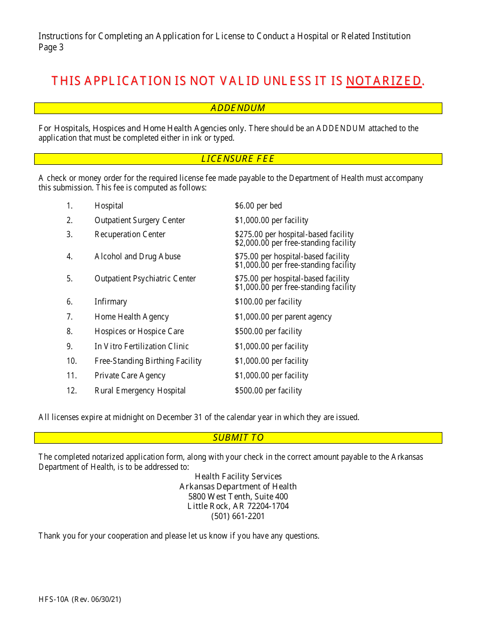 Instructions for Form HFS-9A, HFS-9B - Arkansas, Page 3