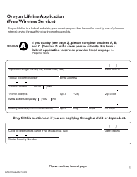 Form FM945 Oregon Lifeline Application (Free Wireless Service) - Oregon