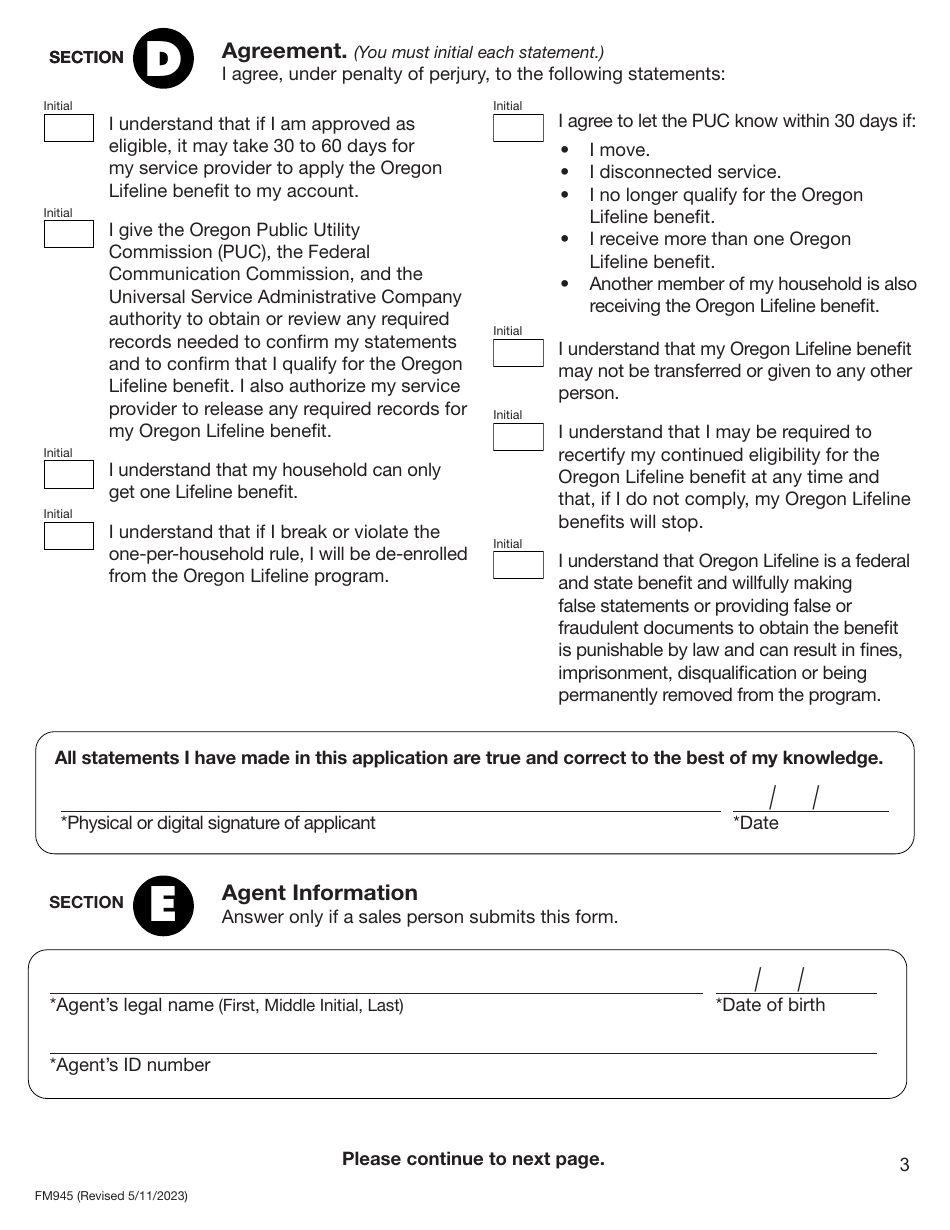 Form Fm945 Fill Out Sign Online And Download Fillable Pdf Oregon Templateroller 0903