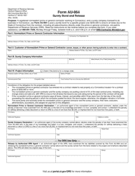 Document preview: Form AU-964 Surety Bond and Release - Connecticut