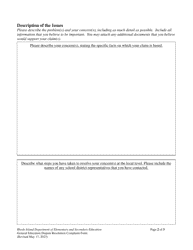 General Education Dispute Resolution Complaint Form - Rhode Island, Page 2