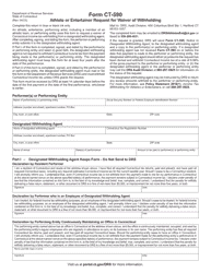 Form CT-590 Athlete or Entertainer Request for Waiver of Withholding - Connecticut