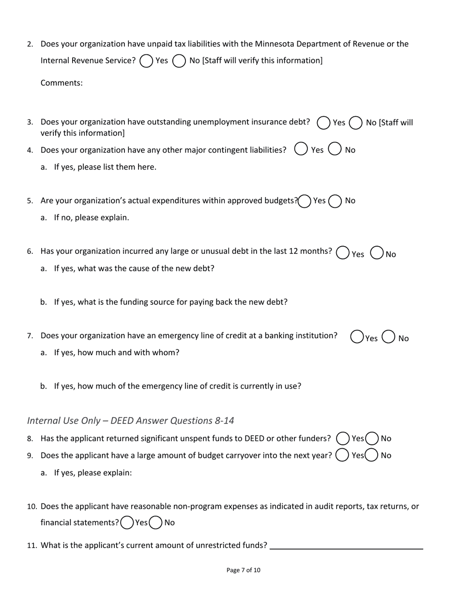 Pre-award Risk Assessment - Minnesota, Page 7