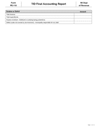 Form PE-110 Tid Final Accounting Report - Wisconsin, Page 3