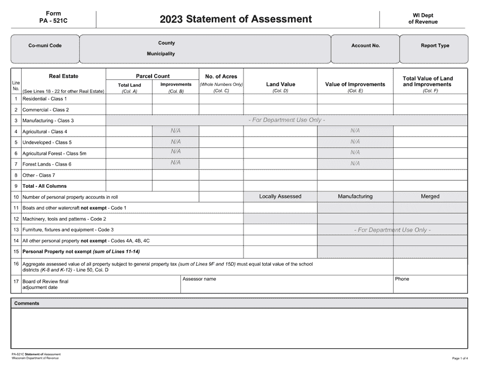 Form PA521C 2023 Fill Out, Sign Online and Download Printable PDF