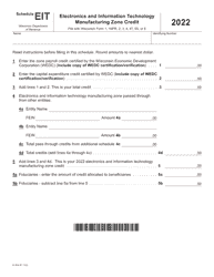 Document preview: Form IC-834 Schedule EIT Electronics and Information Technology Manufacturing Zone Credit - Wisconsin