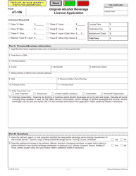 Form AT-106 Original Alcohol Beverage License Application - Wisconsin