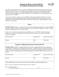 Document preview: Request to Waive or Cancel Waiver for Taxable Life Insurance Coverage - Minnesota