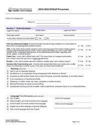 Document preview: DCYF Form 05-006A Eceap Prescreen - Washington