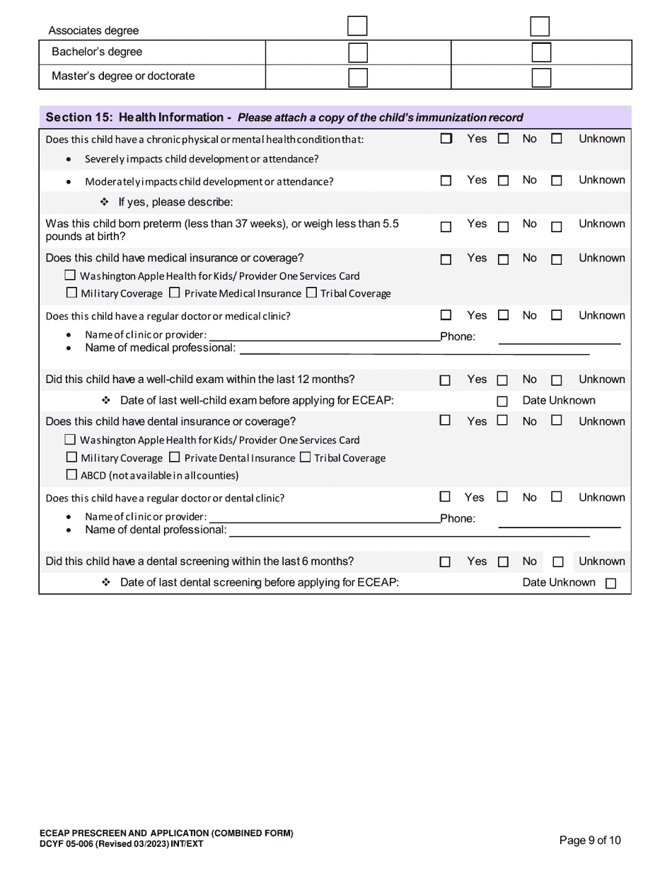 DCYF Form 05 006 Download Fillable PDF or Fill Online Eceap Pre screen DCYF Form 05 006 Download Fillable PDF or Fill Online Eceap Pre screen