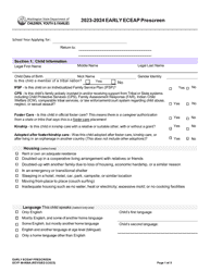 Document preview: DCYF Form 05-008A Early Eceap Prescreen - Washington, 2024