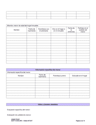 DCYF Formulario 10-043 Estudio Del Hogar - Washington (Spanish), Page 2