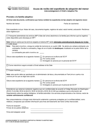 Document preview: DCYF Formulario 10-500 Acuse De Recibo Del Expediente De Adopcion Del Menor - Washington (Spanish)