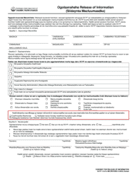 DCYF Form 14-012 Consent for Release of Information - Washington (Somali)