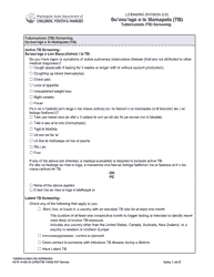 Document preview: DCYF Form 15-820 Tuberculosis (Tb) Screening - Washington (English/Samoan)