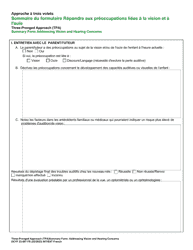 DCYF Form 23-007 Three-Pronged Approach (Tpa) Summary Form Addressing Vision and Hearing Concerns - Washington (French)
