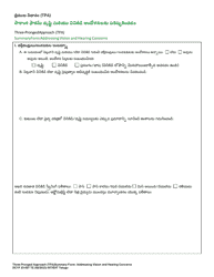 Document preview: DCYF Form 23-007 Three-Pronged Approach (Tpa) Summary Form Addressing Vision and Hearing Concerns - Washington (Telugu)