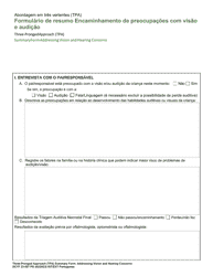 Document preview: DCYF Form 23-007 Three-Pronged Approach (Tpa) Summary Form Addressing Vision and Hearing Concerns - Washington (Portuguese)