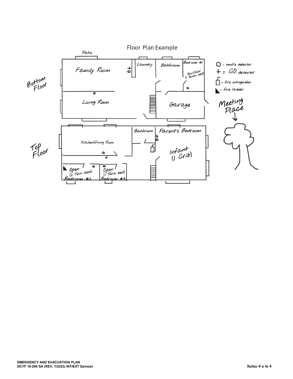 DCYF Form 16-204 Emergency and Evacuation Plan - Washington (Samoan), Page 4