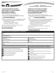 Document preview: Form NWT9094 Expression of Interest - Land Management Boards Department of Environment and Climate Change - Northwest Territories, Canada (English/French)
