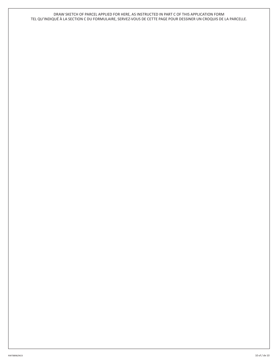 Form NWT8898 Application for Territorial Lands - Northwest Territories, Canada (English / French), Page 10