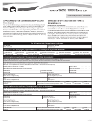 Document preview: Form NWT9088 Application for Commissioner's Land - Northwest Territories, Canada (English/French)