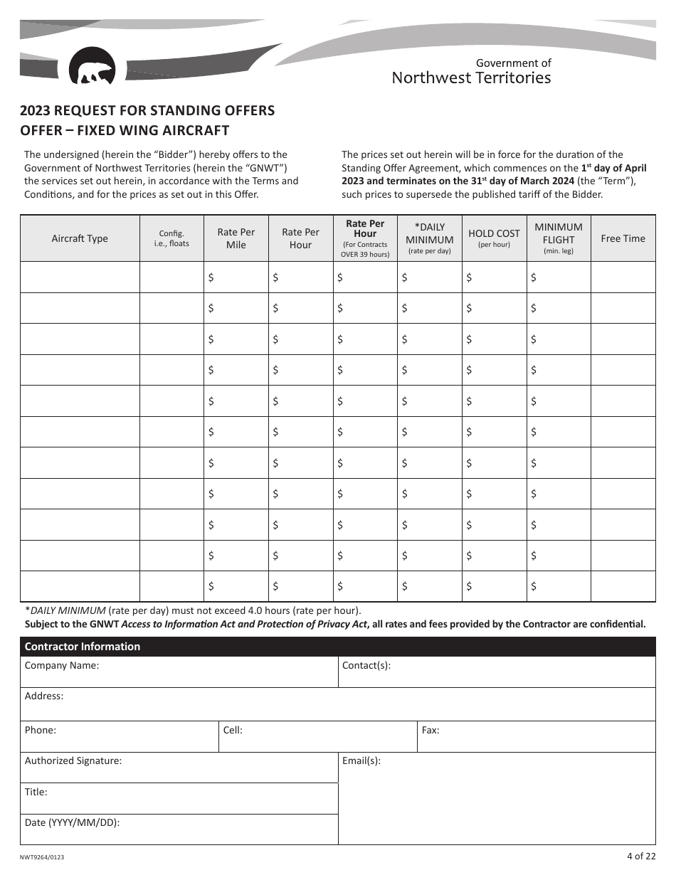 Wing Order Form Form NWT9264 - 2023 - Fill Out, Sign Online and Download Fillable PDF ...