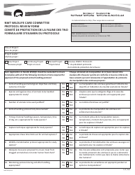 Form NWT9029 Nwt Wildlife Care Committee Protocol Review Form - Northwest Territories, Canada (English/French)