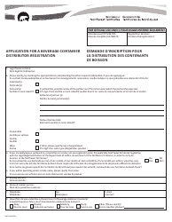 Document preview: Form NWT9108 Application for a Beverage Container Distributor Registration - Northwest Territories, Canada (English/French)